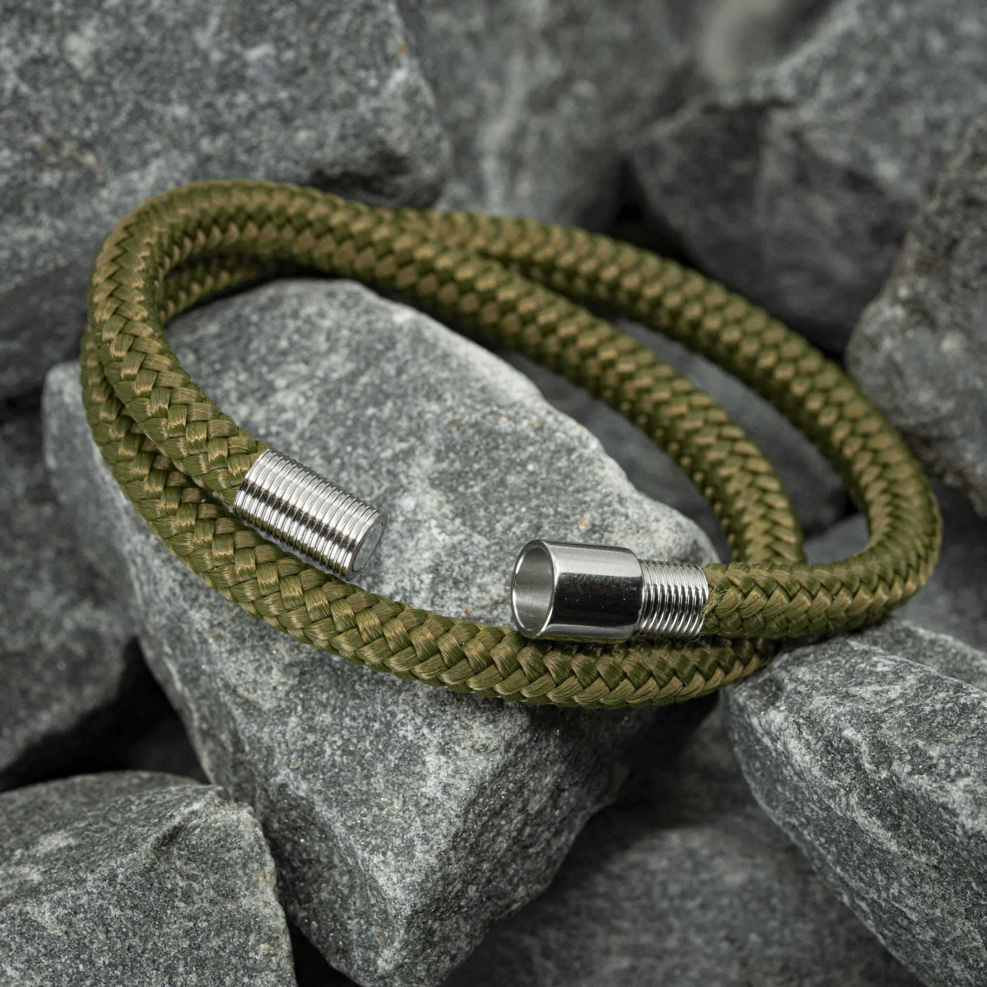 Shine armband - Groen touw (zelf samenstellen)