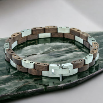 Dames armband van hout - Gasherbrum (Walnoot / RVS) - Timberwood