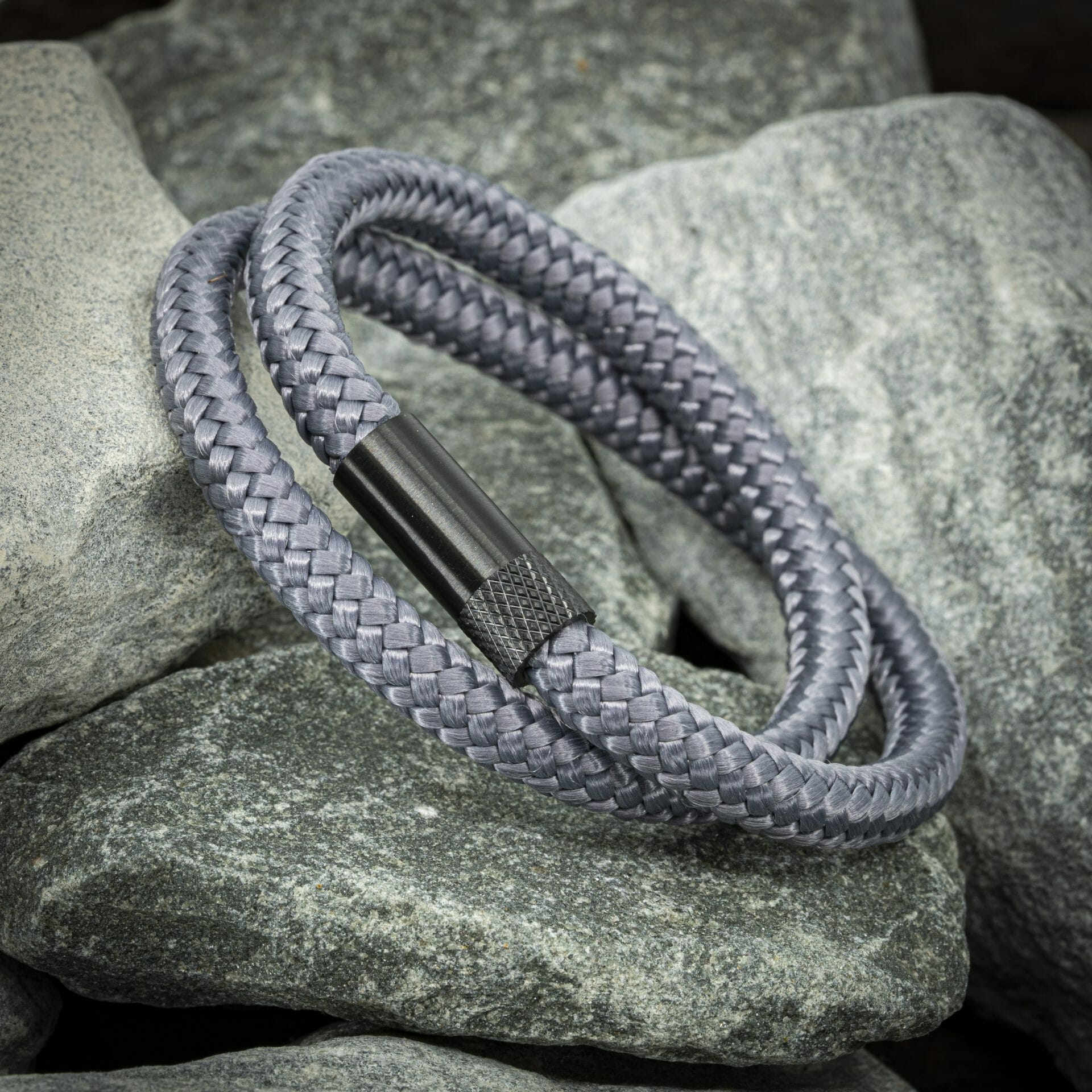 Elite-Armband schwarz – graues Seil