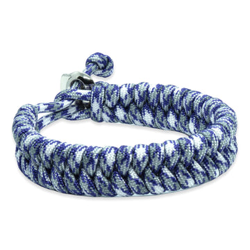 Zweedse staart armband - Blauw Wit Grijze touw kleuren
