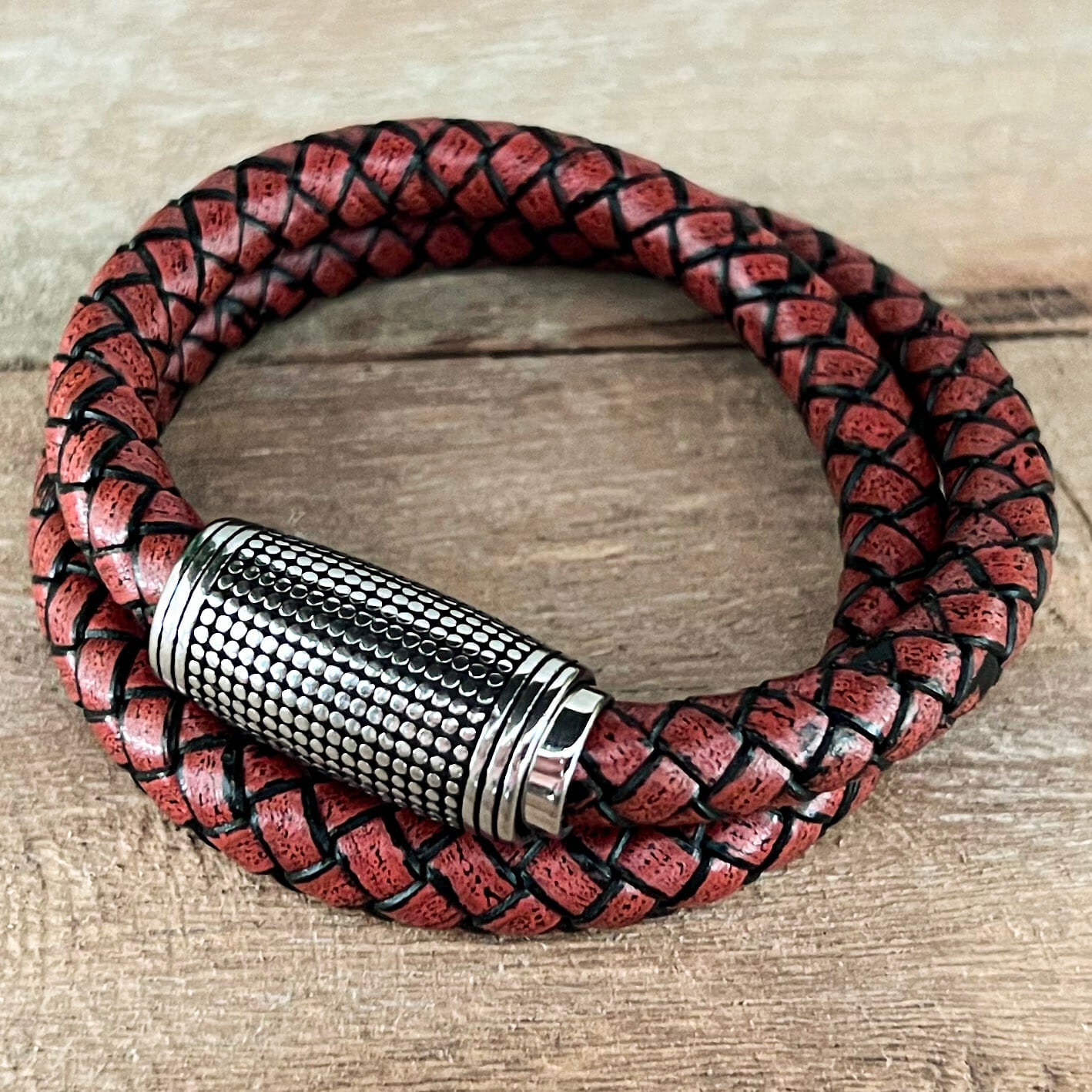 Wikinger-Armband aus gewebtem Leder – Ragnarok